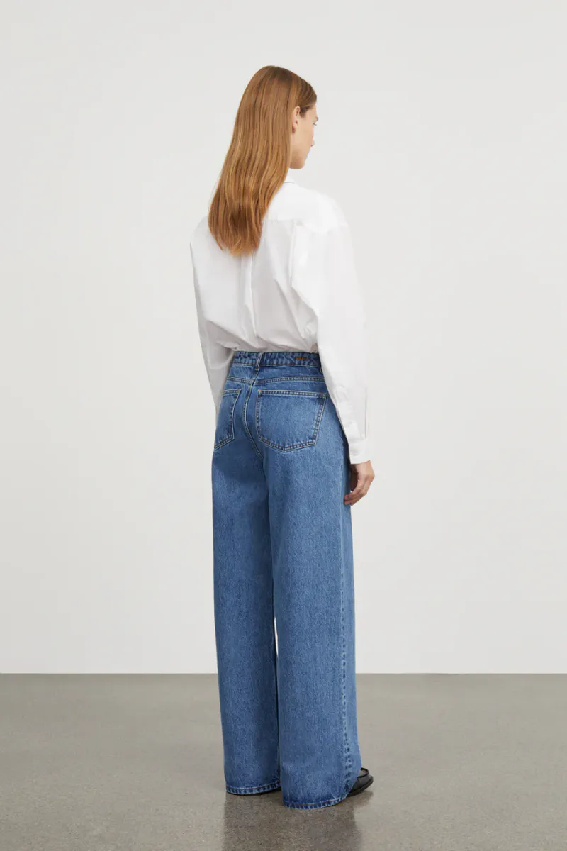 Willow wide jeans - Washed mid blue - Skall Studio