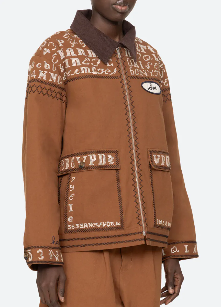 Kit embrodery jacket - cognac  - Sea new york